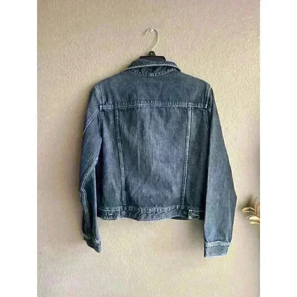 WOMAN’S LIZ CLAIBORNE DENIM BLUE JEAN COAT JACKET  SIZE M EUC - Picture 4 of 5